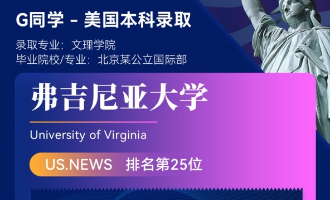 美世捷报 | 恭喜G同学斩获美国弗吉尼亚大学本科offer