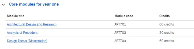 官网所示建筑设计专业一年课程设置 官网所示建筑设计专业一年课程设置