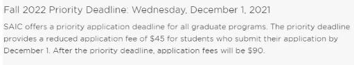 芝加哥艺术学院研究生申请截止